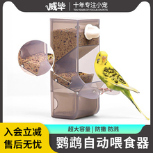 鹦鹉自动喂食器玄凤喂鸟器用品饲料食罐下料甩防撒防溅鸟食盒