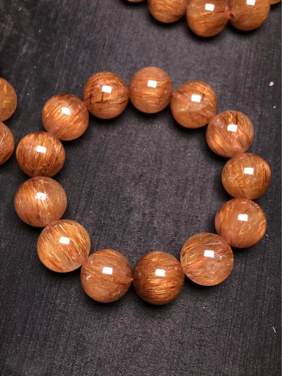 天然猫眼铜发晶手串男士红铜顺发晶手链女款金丝铜钛晶猫眼石水晶