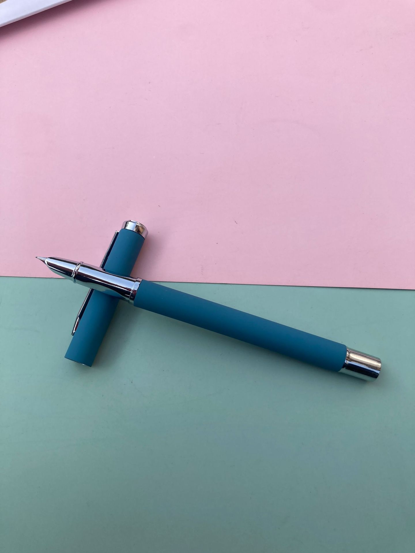 莫兰迪色系磨砂抽水胆墨囊两用金属钢笔学生正姿0.38mm水笔签字笔