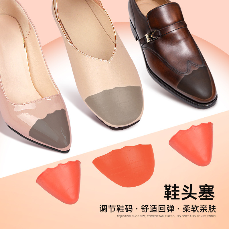 Pu Shoes Screw Plug Unisex Thickened Soft Anti-Wear Toe Padded Insole High Heel Shoes Size Adjustment Half Insole