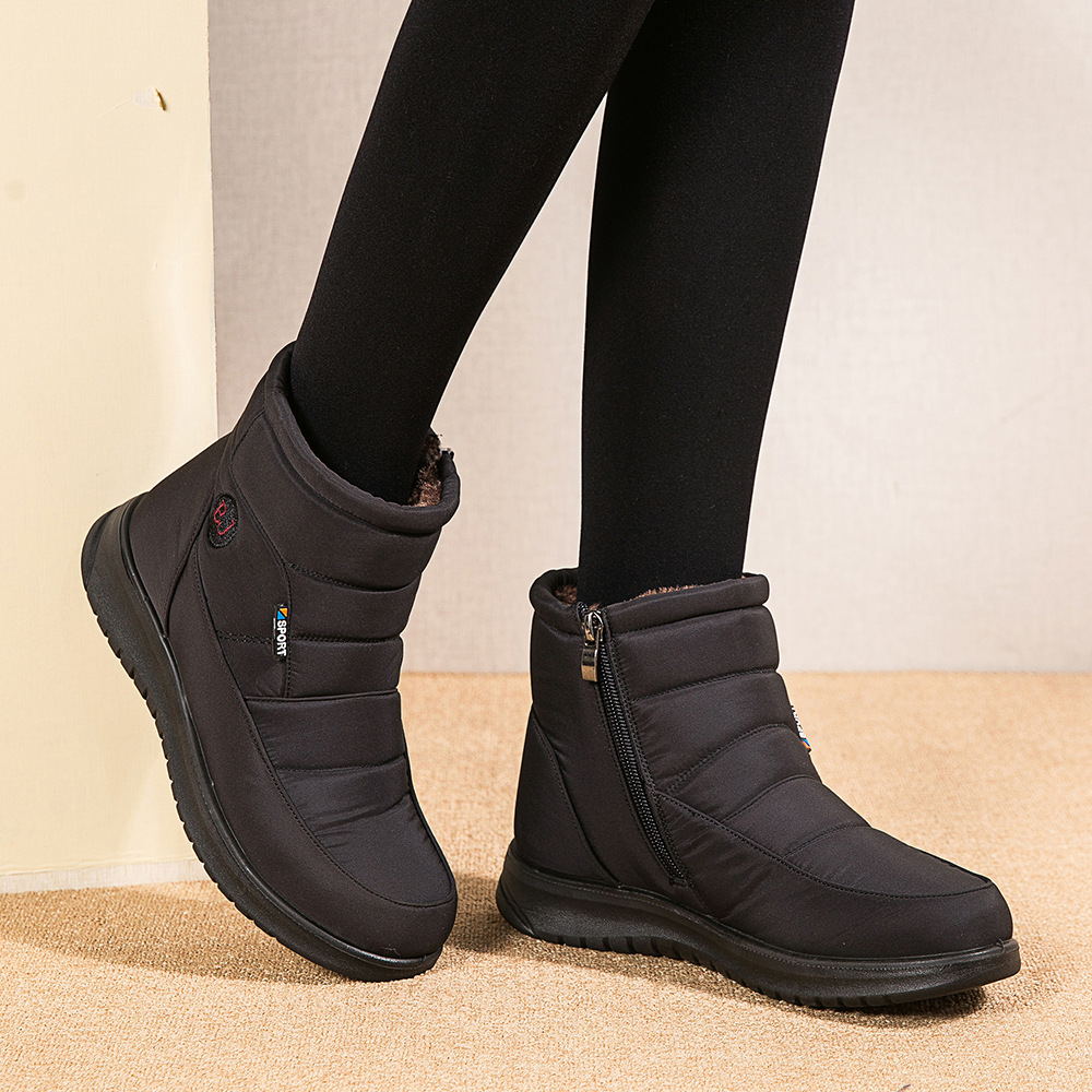 赛骑龙新款棉鞋休闲低筒平跟韩版冬季短筒雪地靴女大码妈妈鞋外贸