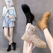 短靴女2022年秋冬新款韩版高跟女靴百搭马丁靴女加绒棉靴子
