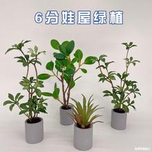 仿真BJD盆栽6分绿植OB11兵人blythe芭比娃屋植物家具装饰