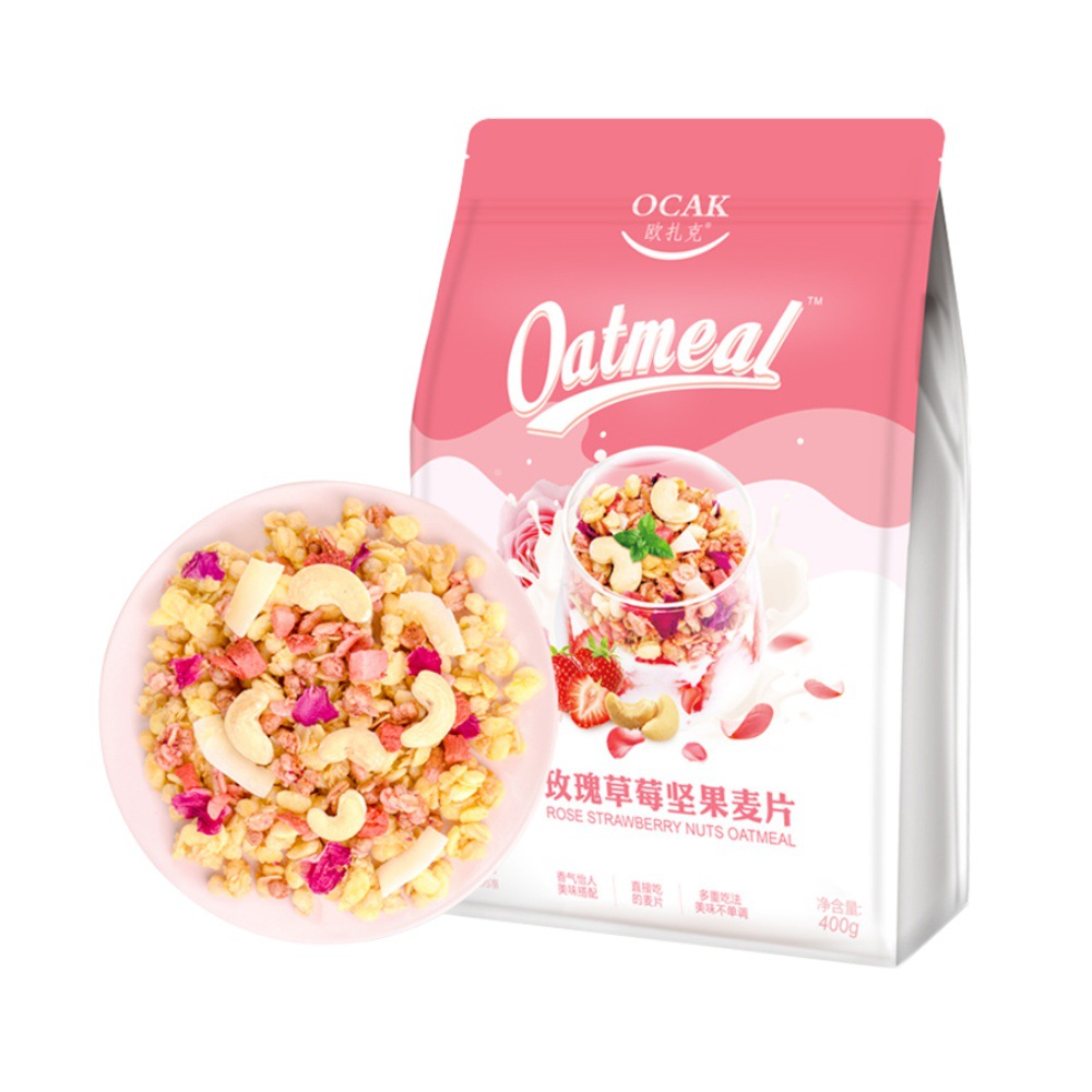 欧扎克整箱400g*12袋酸奶果粒麦片即食干吃冲饮早餐玫瑰可可芝士
