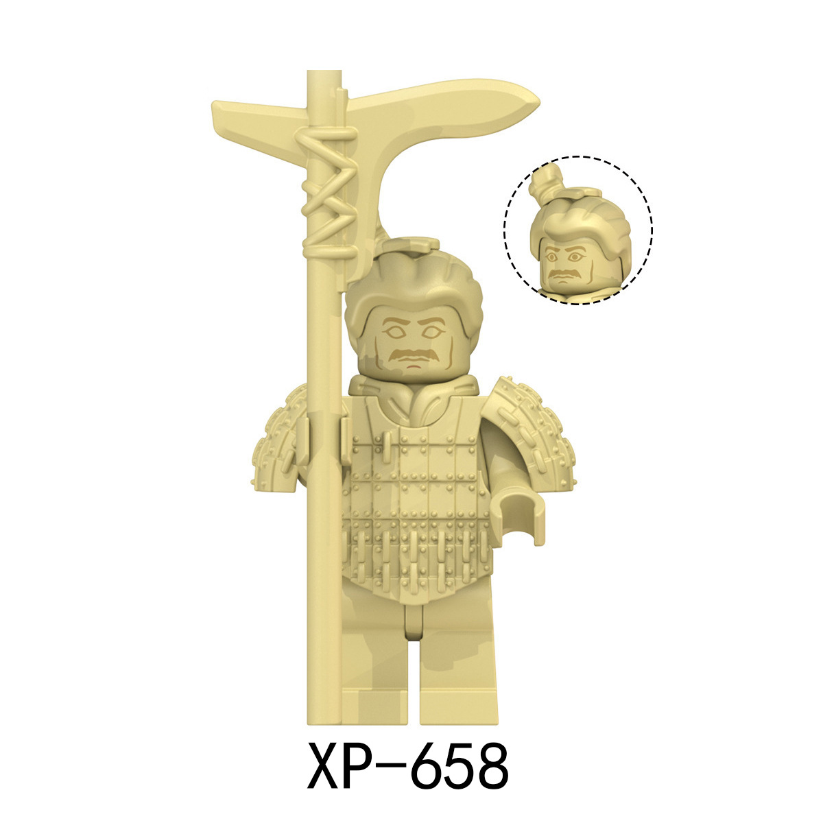 科睿kt1089中国风秦皇兵马俑人仔拼插积木玩具袋装xp658-665