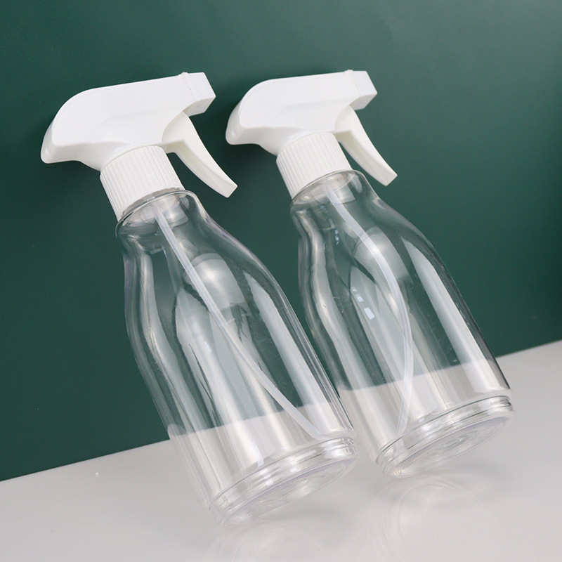 现货批发380ml塑料喷雾瓶透明圆肩喷壶pet瓶子分装瓶高压酒精喷瓶