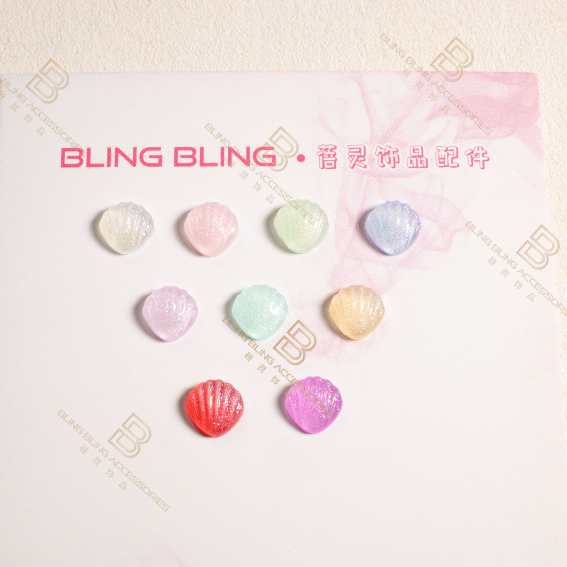 Colorful Gilding Thin and Glittering Luminous Mini Shell Resin Manicure Fittings Stud Earrings Jewelry Hairpin Diy Accessory