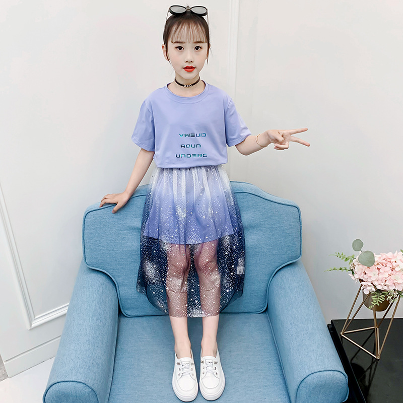 女童夏装洋气公主连衣裙11中大儿童套装裙子10夏季小女孩12两件套