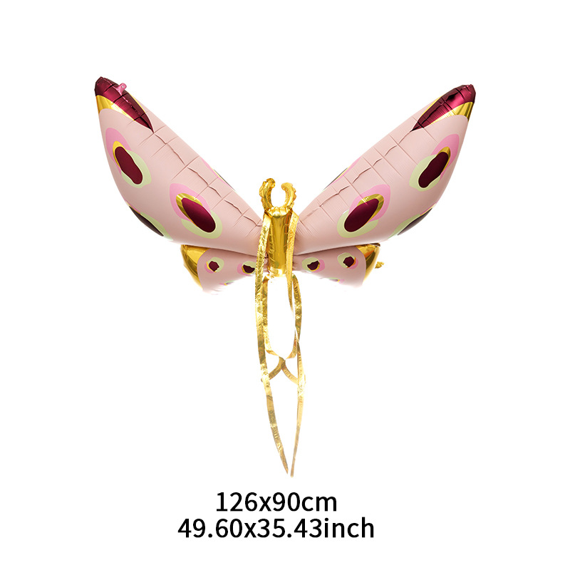 Inflatable Pink Butterfly Wings Wholesale Back-Mounted Wings Aluminum Film Balloon Children's Decoration Park Stall Toys