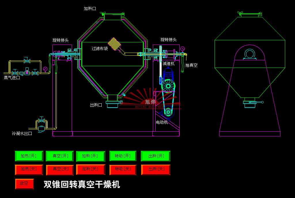 供应不锈钢干燥机化工食品真空干燥机szg双锥回转真空干燥机
