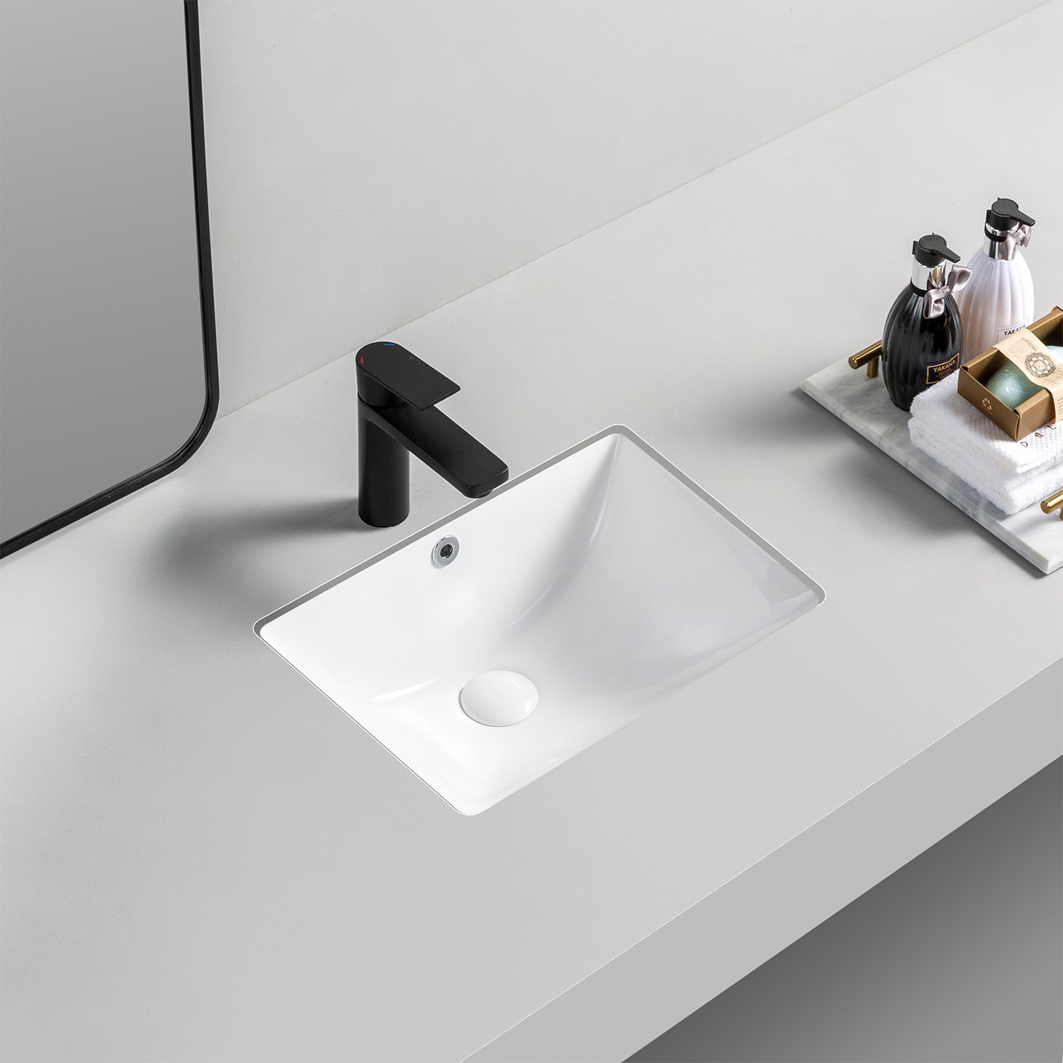 厂家直销艺术盆创意白色陶瓷一体式酒店工程卫生间台下盆