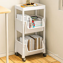 桌下置物架简易书架落地带轮可移动小推车下书桌边收纳卧室书柜