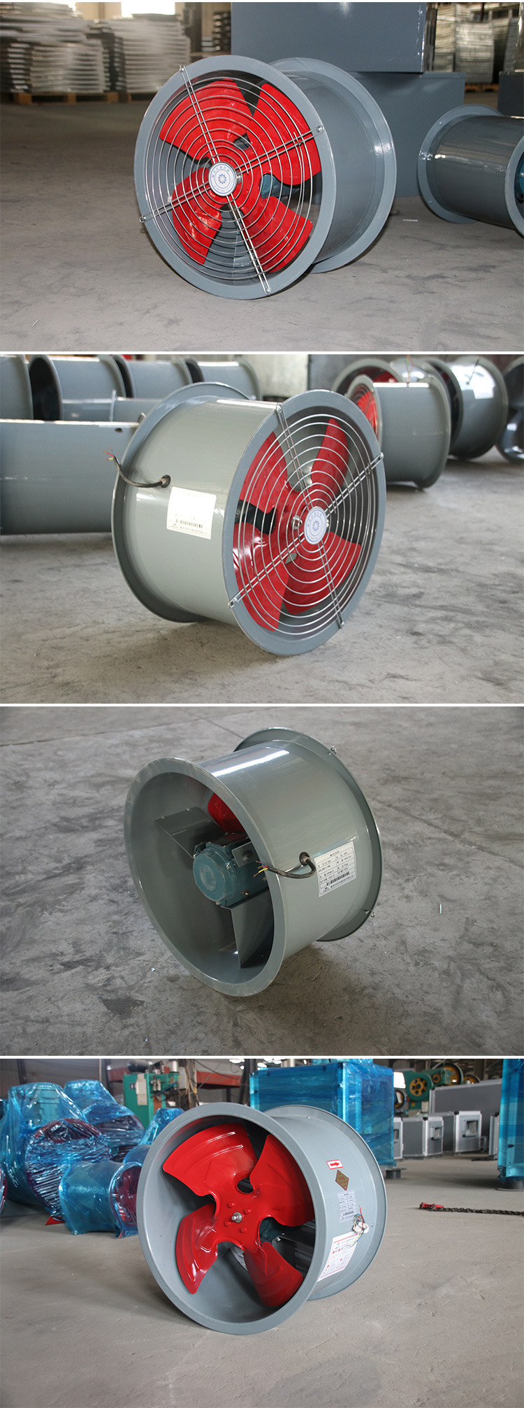 厂家直供高温管道式防爆轴流风机工业强力排风机低噪音管道风机