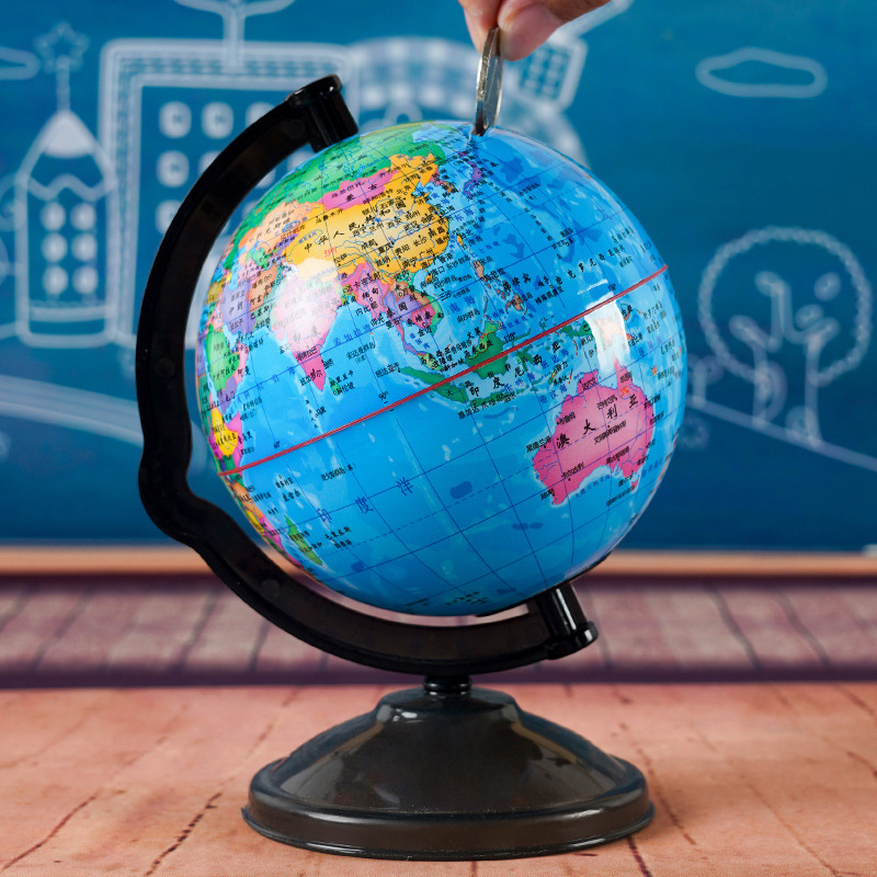 迷你地球仪存钱罐儿童男孩女孩储蓄罐储钱罐零钱罐六一儿童节路师