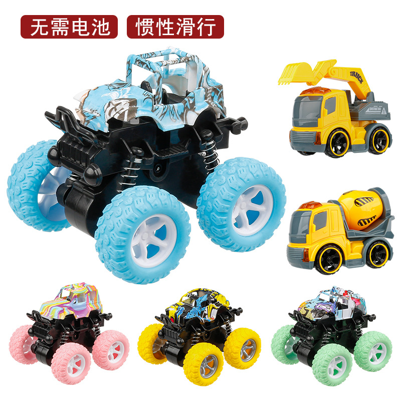 Children's Cross-Border Tik Tok Toys Four-Wheel Drive Inertia off-Road Vehicle Model Boy Engineering Vehicle Warrior Car Stall Wholesale