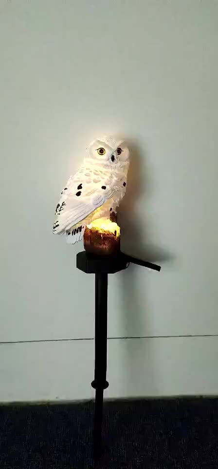 Solar Resin Owl LED Lights