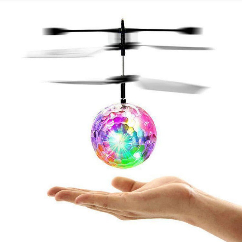 Rechargeable Luminous Flying Ball Crystal Induction Aircraft Suspension Gesture Remote Control Aircraft Night Market Children's Toys Wholesale