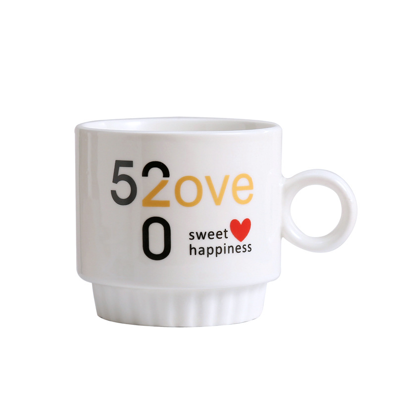 Creative Mug Advertising Gift Couple's Cups Cartoon Coffee Cup Opening Gift Ceramic Cup Printed Logo