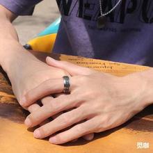 不锈钢转动戒指复古六字真言跨境旋转钛钢指环男士个性批发黑饰品