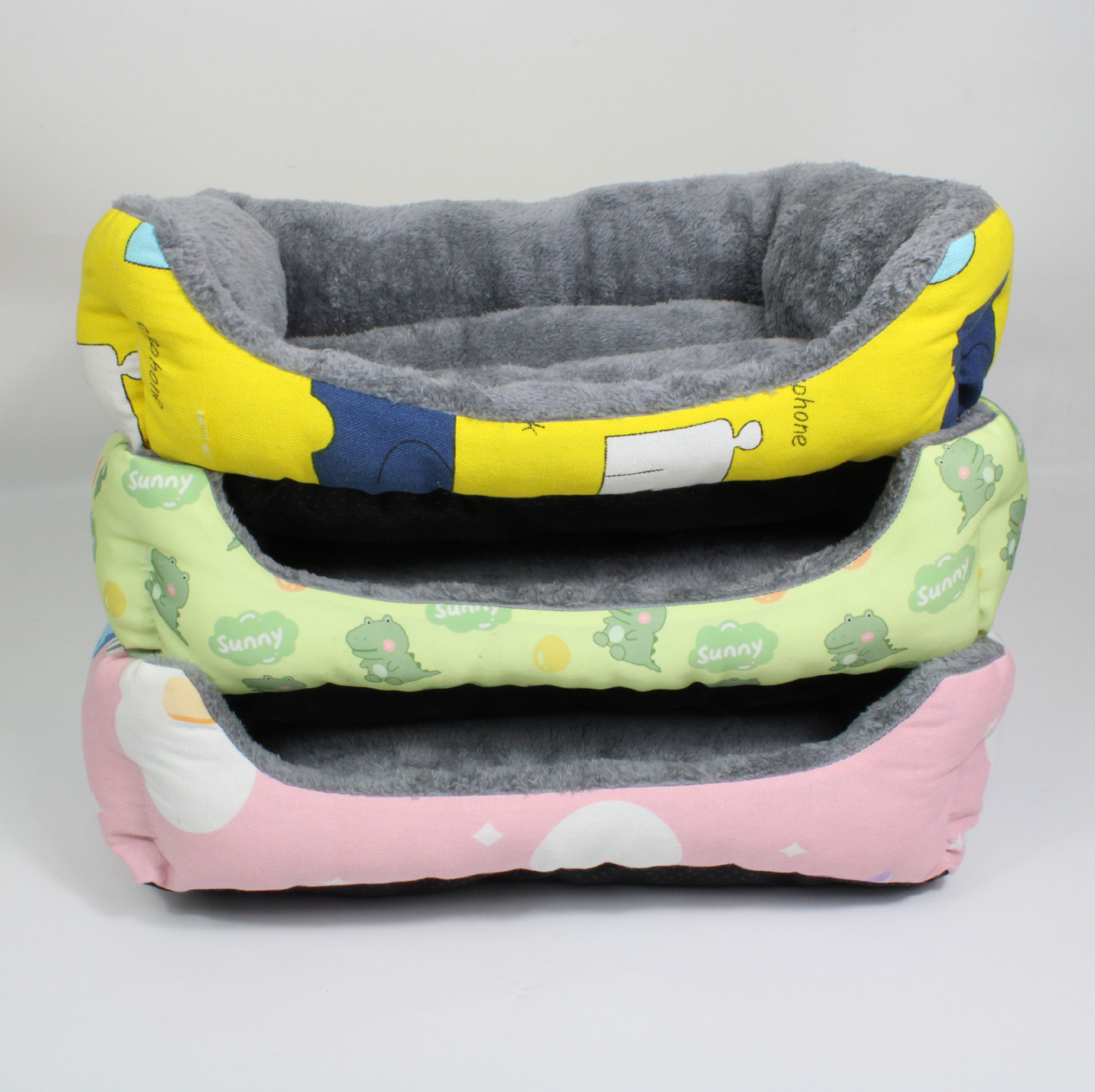 厂家批发四季狗窝糖果色方型棉窝沙发宠物窝冬季保暖泰迪狗床代发