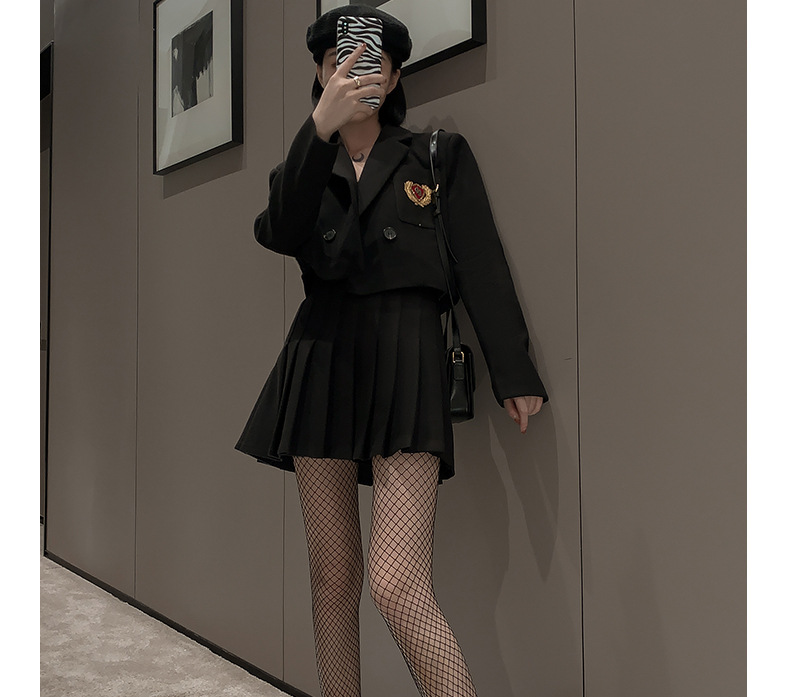 网红黑丝渔网袜辣妹jk中小网黑色丝袜女春秋款大网格黑连裤袜薄款