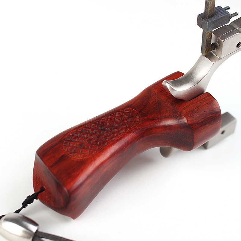 弓痴ttf钛合金弹弓紫檀木手柄不锈钢失手绳带瞄具