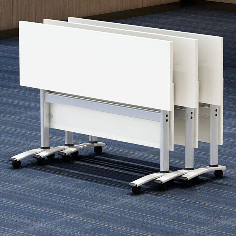 折叠培训桌带轮会议桌侧翻办公桌可移动中小学课桌椅培训桌辅导班