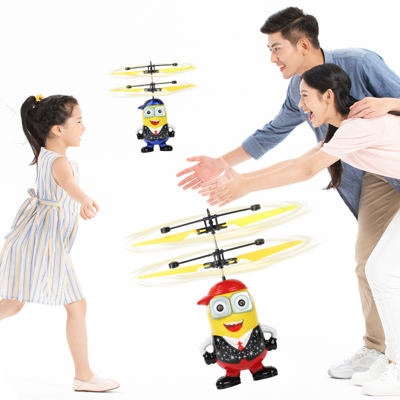 Induction Vehicle Little Cute Man Remote Control Aircraft Rechargeable Lighting Indoor Aircraft Toy Night Market Stall Supply