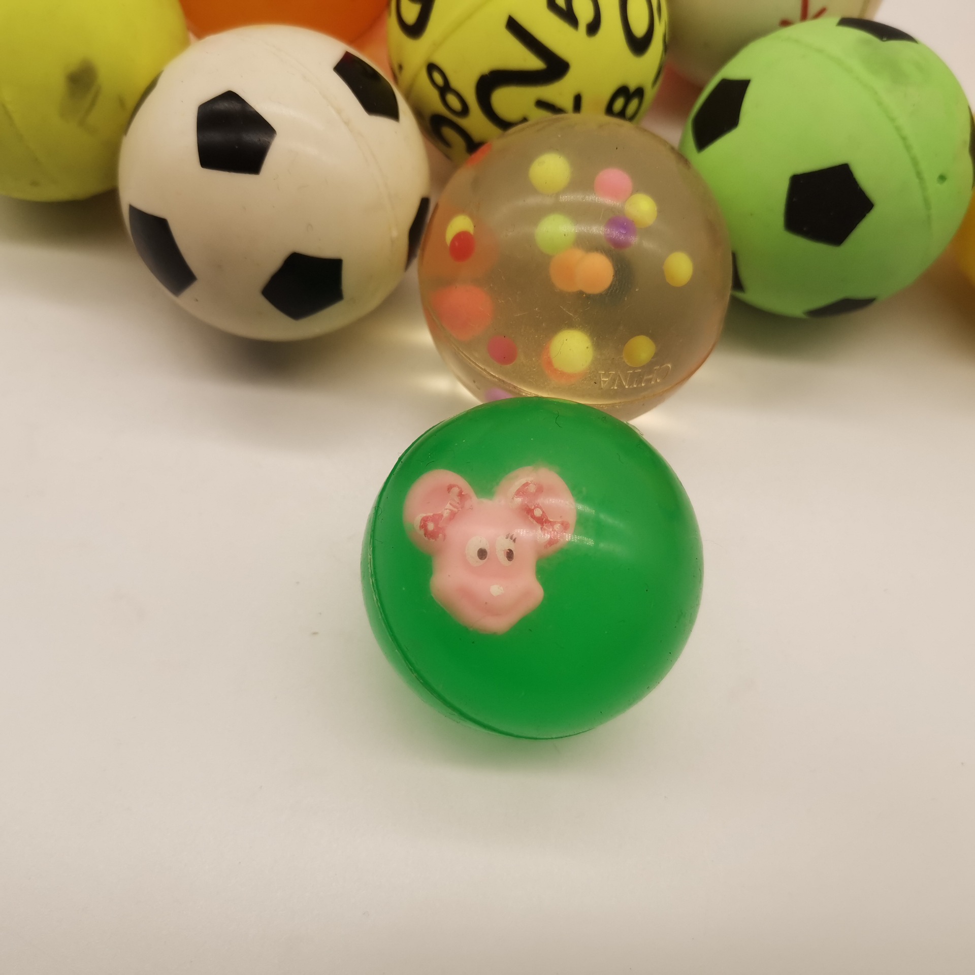 零售散装45号龙珠弹力球6粒包装随机混色弹跳球小卖部儿童玩具
