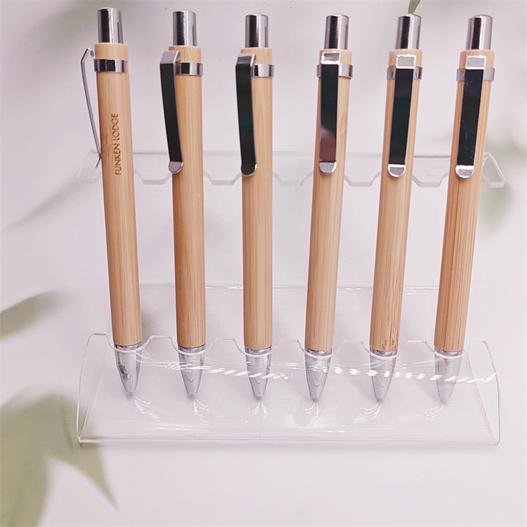 竹子笔环保竹杆笔触控笔可定制专门logo竹管广告礼品笔竹木圆珠笔