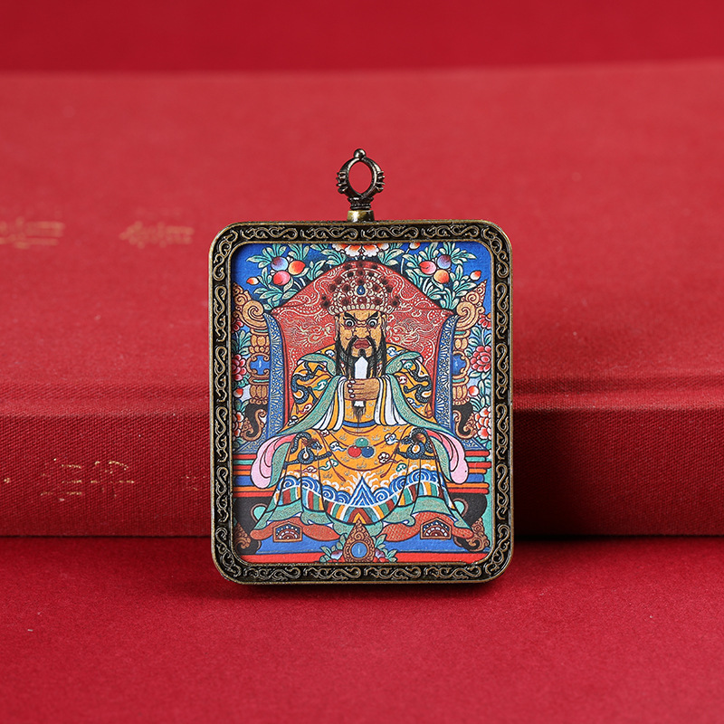 Tibet Fifth Master Thangka Pendant Mill Ram Previous Life Fifth Master Pendant Men and Women Buddha Pendant Thangka Painting Heart