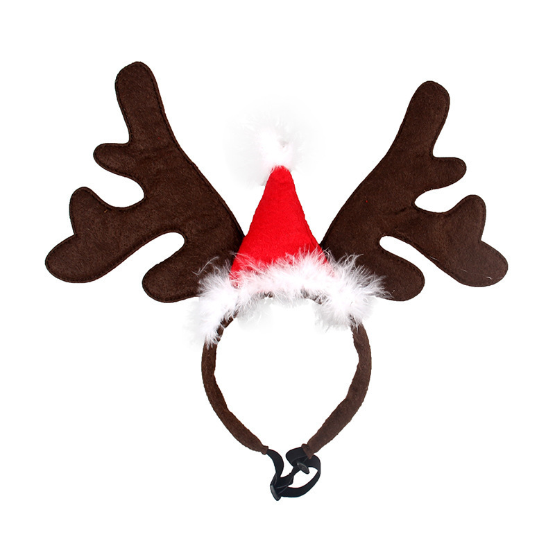 Christmas Dog Supplies Elk Headband Santa Claus Hat Pet Christmas Cool Dog Clothing Cute Headwear Accessories