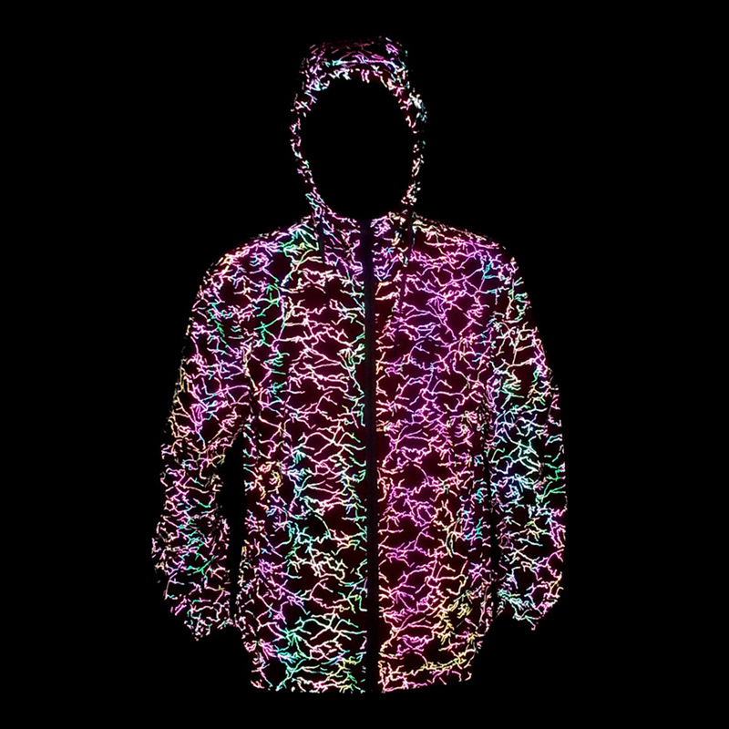 户外防晒衣男夏季透气皮肤衣薄款外套炫彩反光情侣连帽休闲防晒服