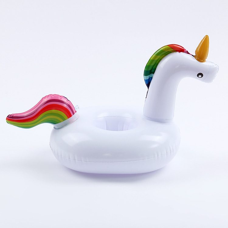 Inflatable Water Unicorn Mini Swimming Ring Toy Inflatable Ice Bucket Cup Holder