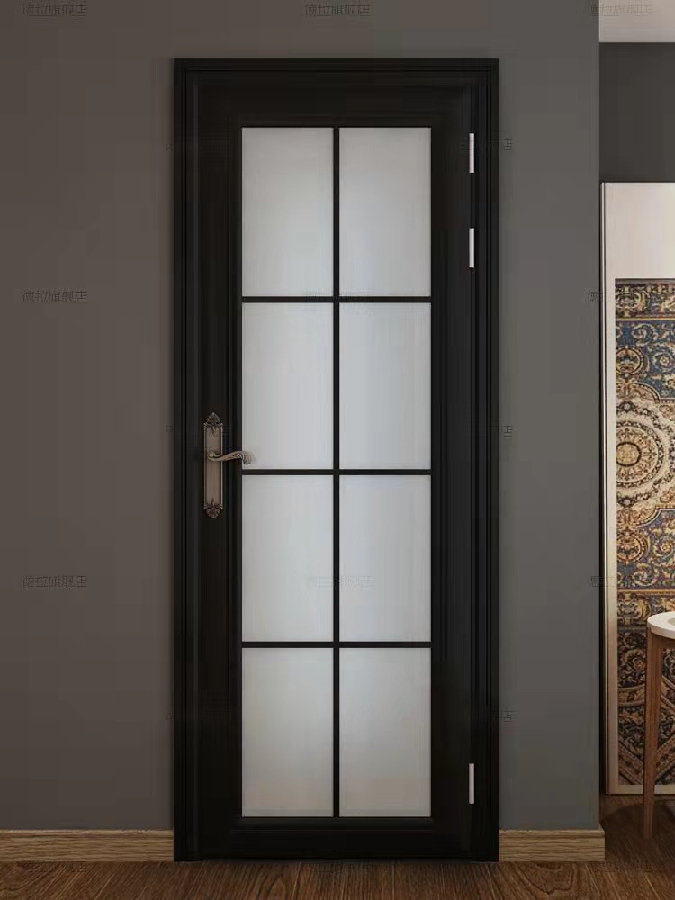 成都钛镁合金双层钢化玻璃厕所卫浴门入户门厨房门双包套室内门