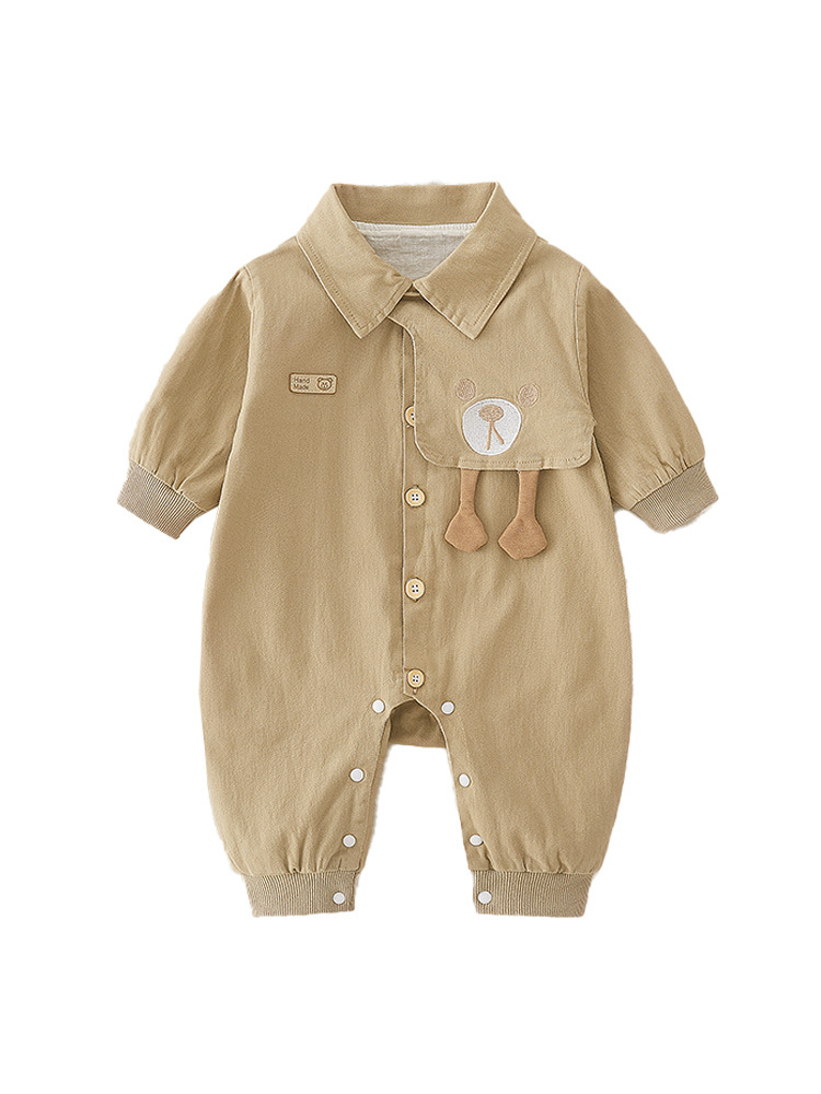 Baby Spring Clothes Male Baby Clothes Super Cute Western Style One-Piece Romper Spring and Autumn 3 Months Romper Cute Going out Rompers