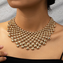 欧美夸张珠子个性时尚项链 朋克夸张超大项链颈链女