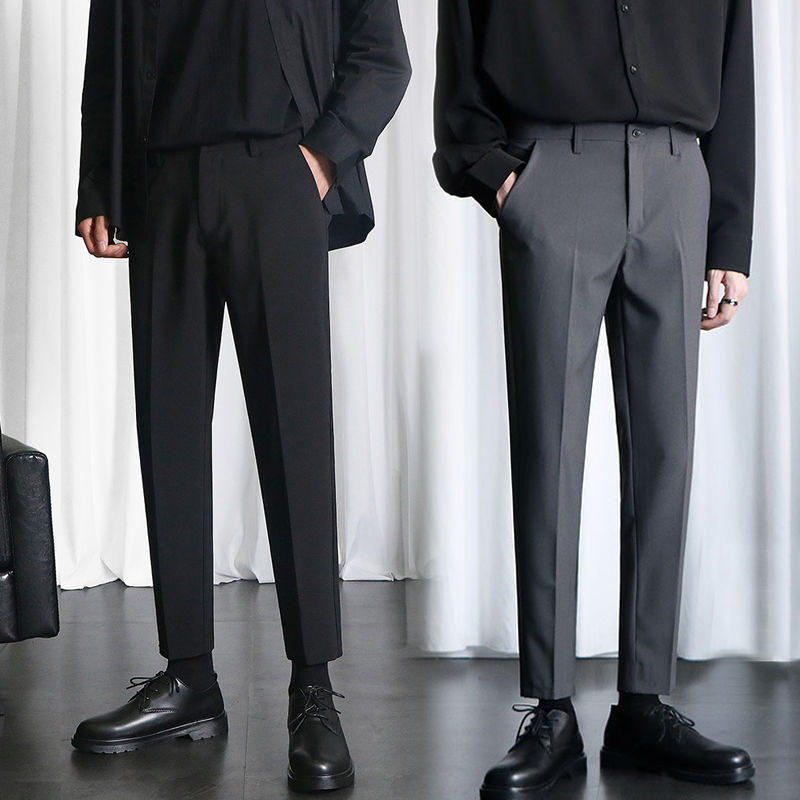 西装套装男春秋修身加绒西裤男士休闲裤子潮流宽松直筒小西服外套