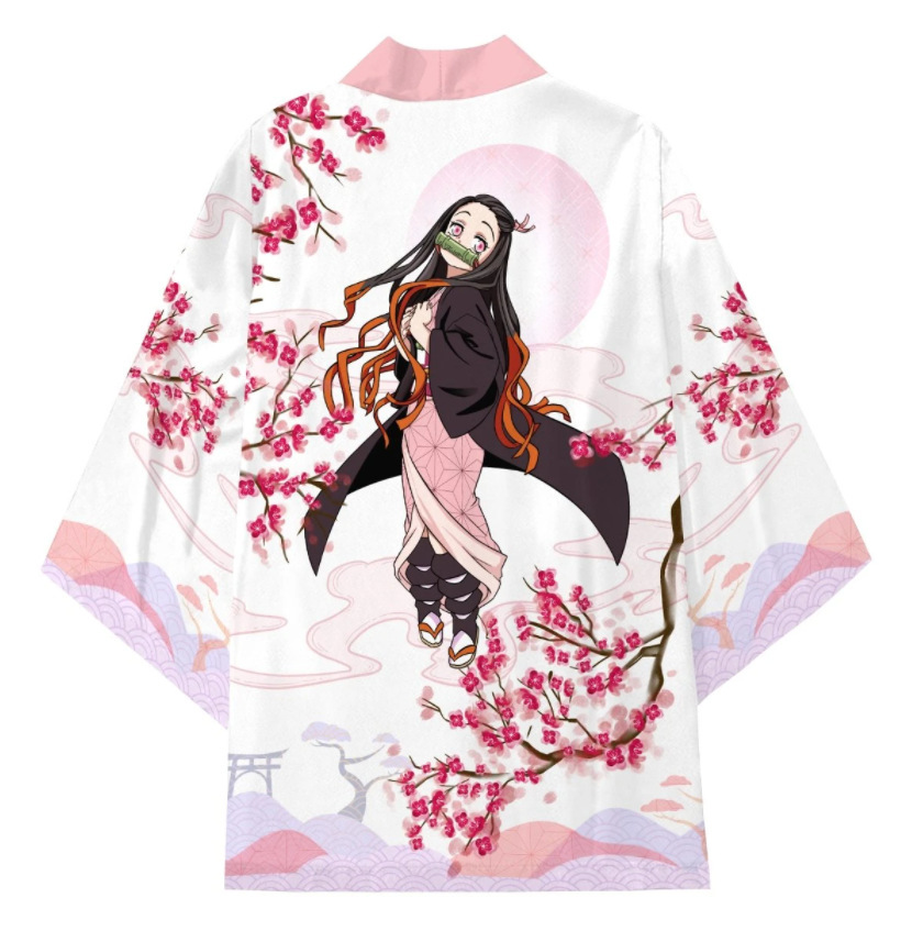 新款动漫鬼灭之刃角色服cos短款新款和服披风羽织外套睡衣开衫