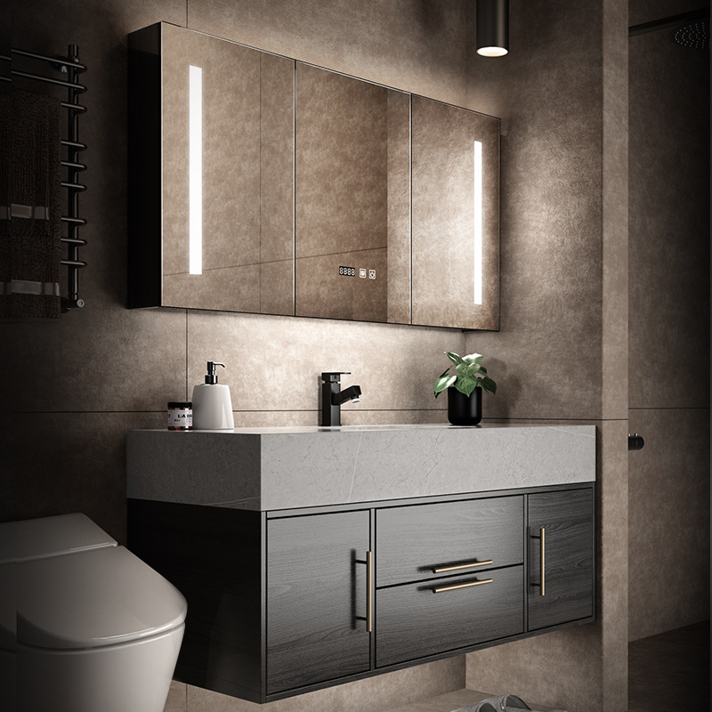 厂家批发德国岩板浴室柜 卫生间洗手台盆洗漱台组合大理石一体