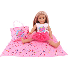 亚马逊新款娃娃过家家玩具18寸美国女孩娃娃户外餐垫包包配件组合