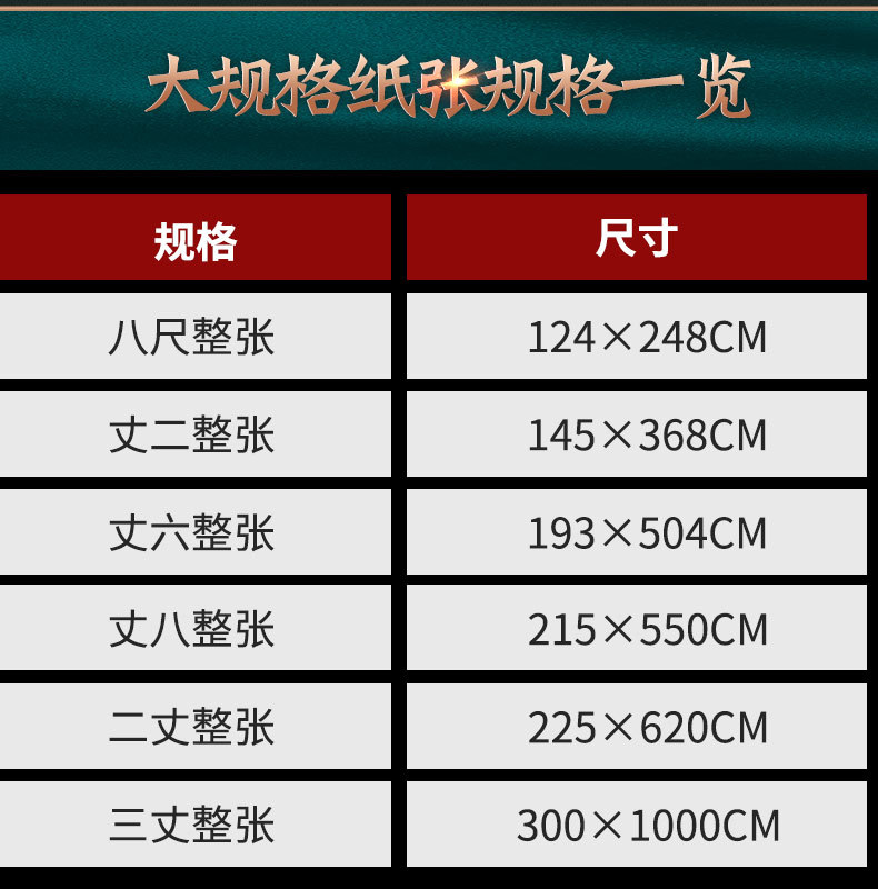八尺宣纸丈二生宣纸大尺寸整张大规格国展投稿用丈六丈八加厚