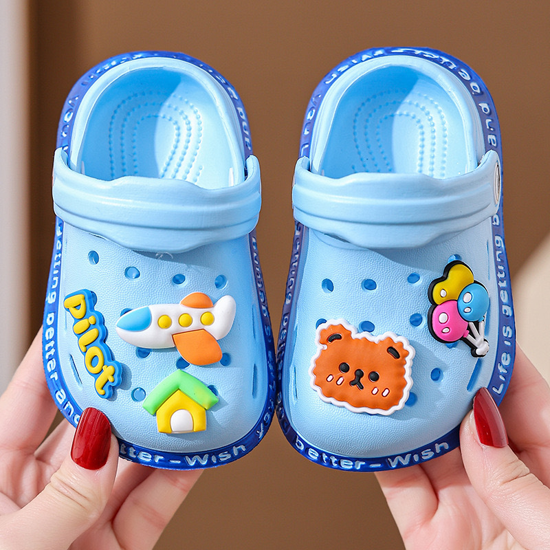 Eva Children's Slippers Summer Indoor Non-Slip Factory Soft Baby Boys Hole Shoes Closed Toe Infant Girls Sandals