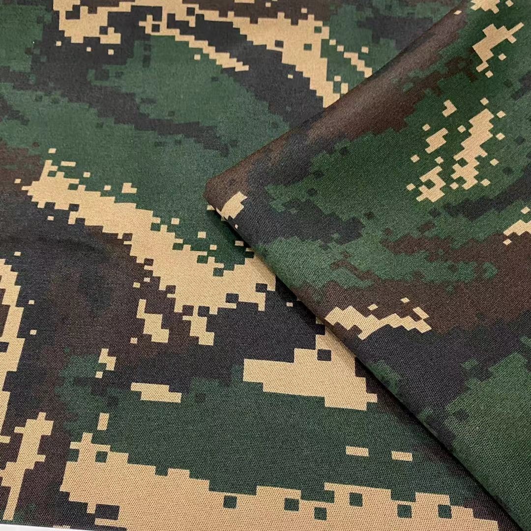 现货供应09特战涤棉迷彩印花布学生军训服工作服劳保服面料加厚