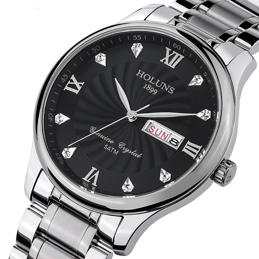 豪伦诗/holuns名仕间金壳手表 男士商务休闲防水石英手表一件代发