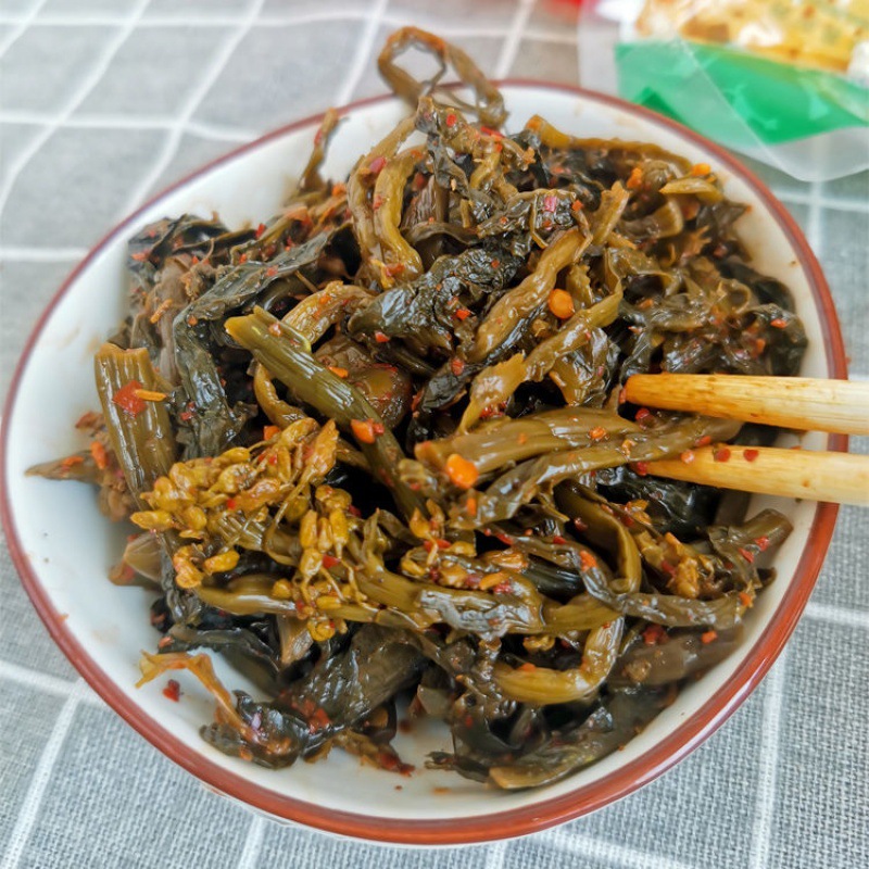 腌酸菜油菜花500g袋装 云南临沧特产农家酸菜咸菜下饭菜臭腌菜