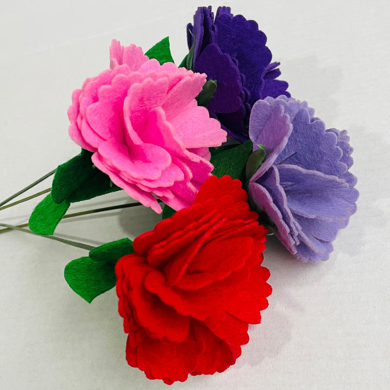 母亲节不织布花束diy材料包儿童单支康乃馨花束礼物幼儿园