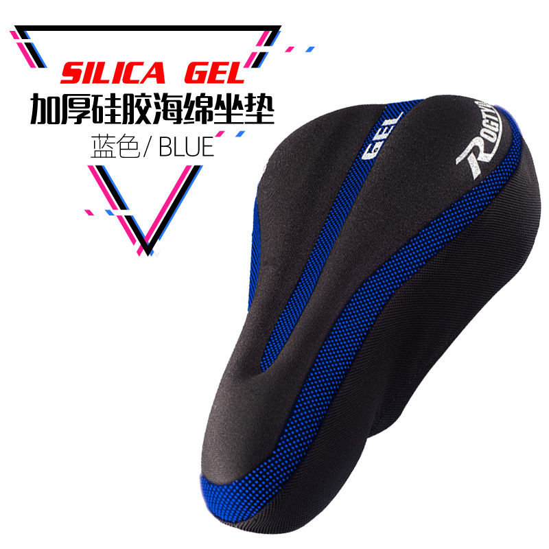 Bicycle Silicone Seat Cover Mountain Bike Thick and Comfortable Seat Cover Rope Reinforcement Saddle Sleeve Cycling Fixture and Fitting