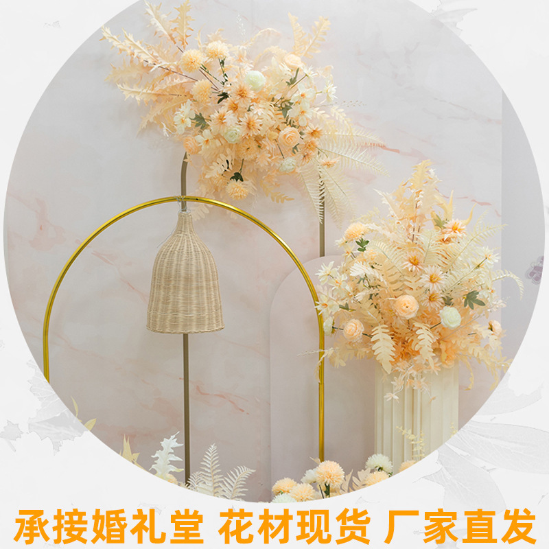 洋牡丹假花 婚庆地排花路引婚礼布置用品巴西玫瑰花艺 仿真牡丹花