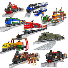 奥斯尼 塑料益智拼插积木火车拼装轨道车模型DIY组装玩具一件代发